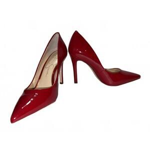 Jessica Simpson *Red Muse* Patent Pointed Toe Pumps Size 6.5M